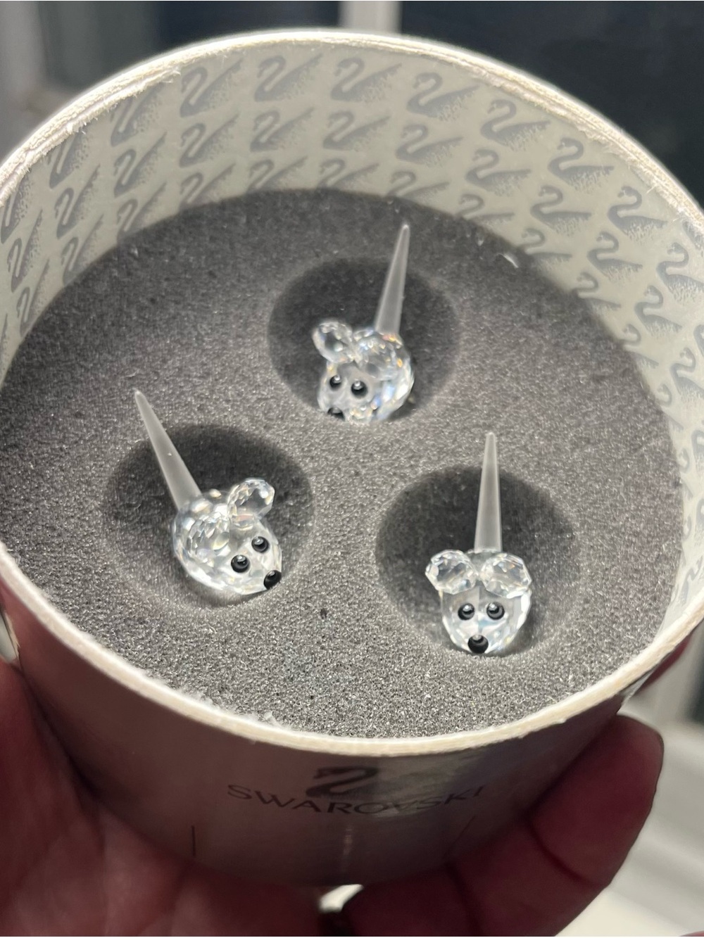 Swarovski Crystal Set Of Three Tiny Adorable Field Mice (Retired) Box Included - Picture 5 of 7